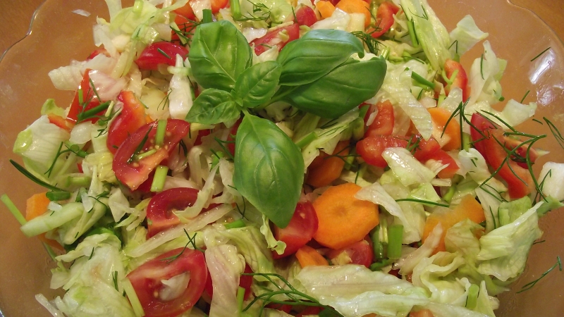 Gemischter Salat mit frischen Kräutern